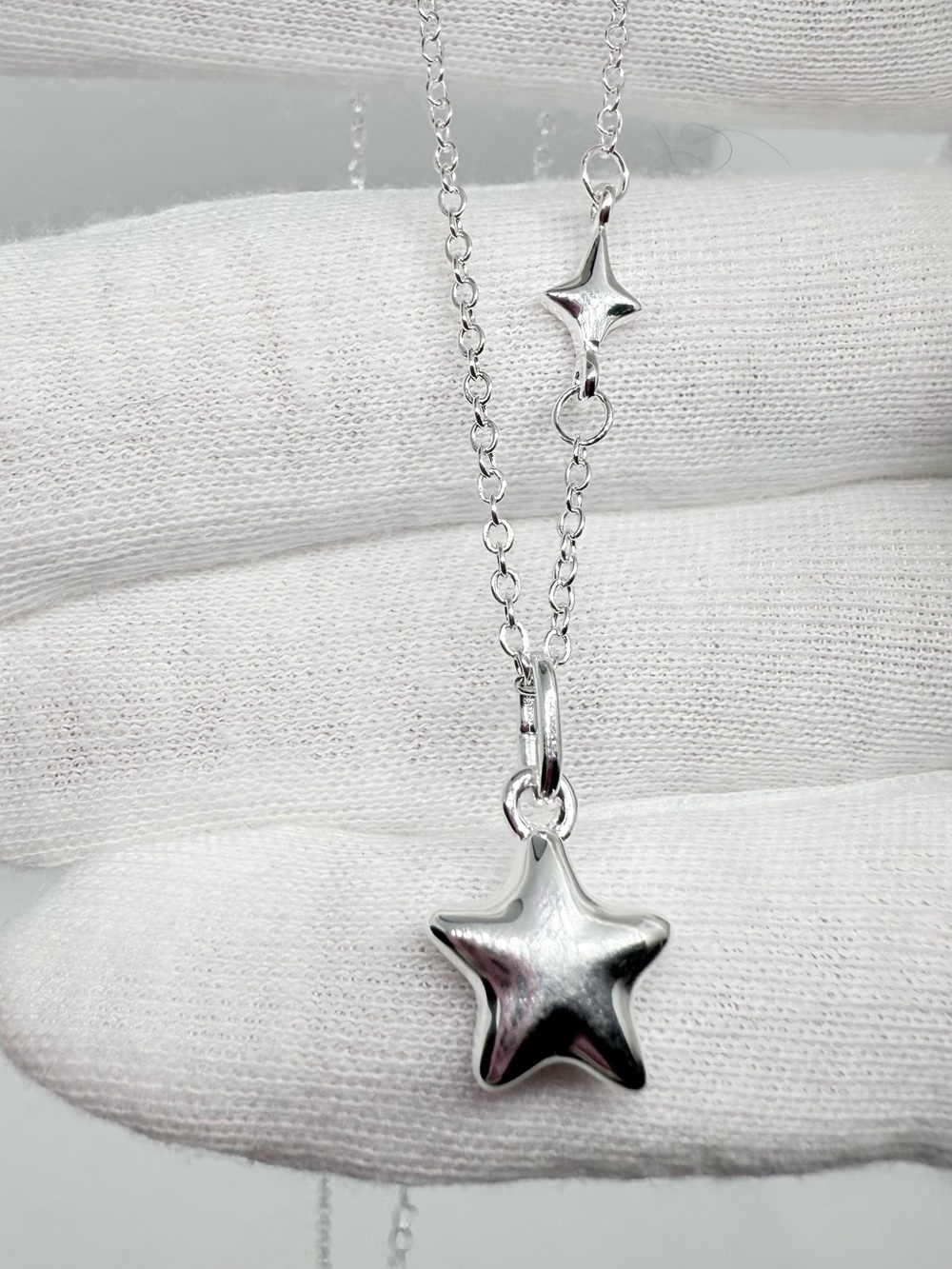 Sterling Silver Star Charm Pendant Necklace - Silver